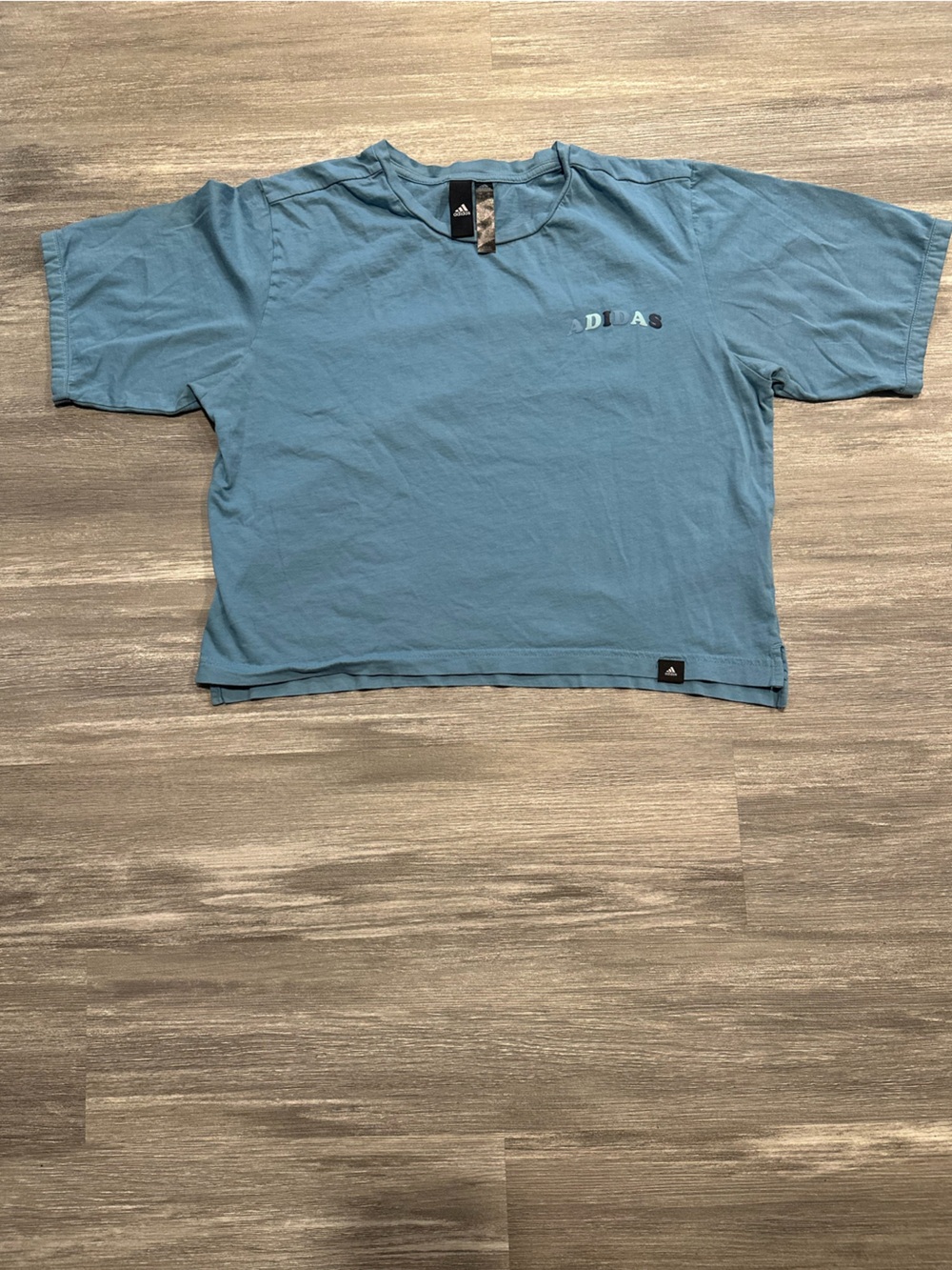 Adidas Cropped Tee Blue Small
